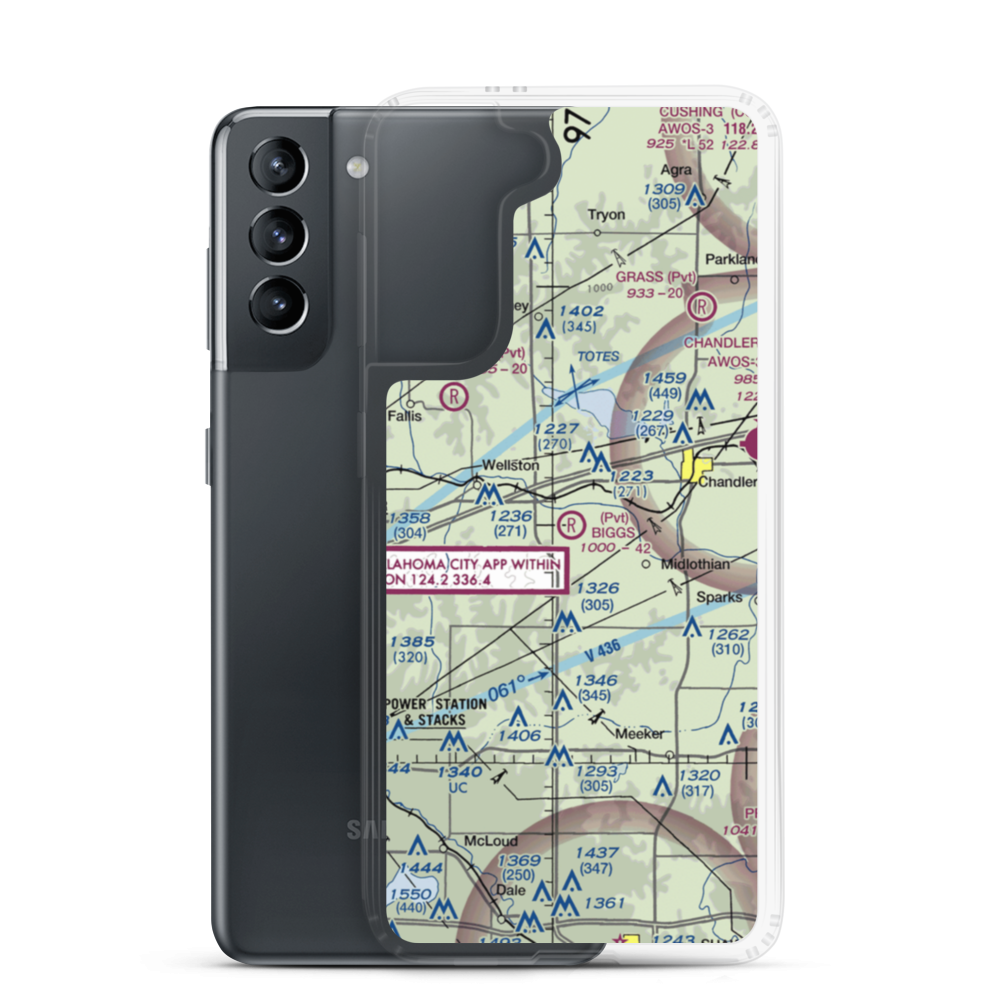 Biggs Skypatch Airport (43OK) VFR Sectional Samsung Case Samsung Galaxy S21 model shown