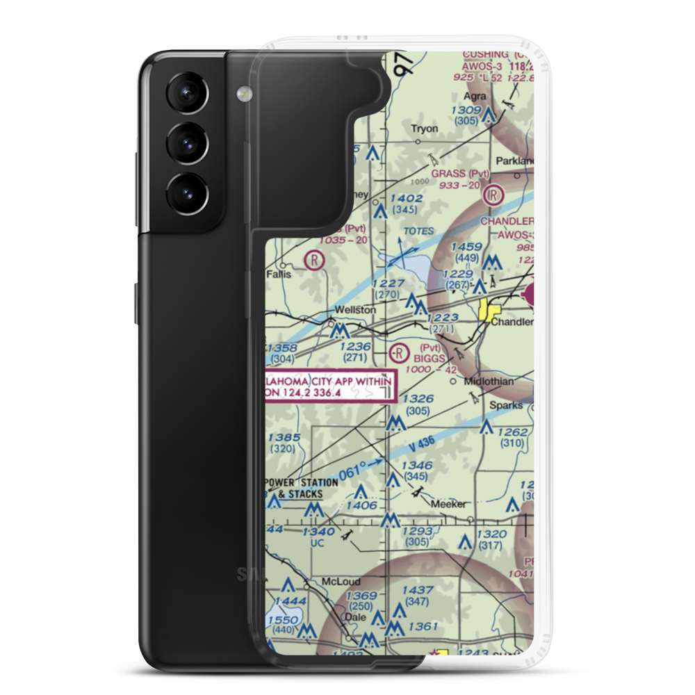 Biggs Skypatch Airport (43OK) VFR Sectional Samsung Case Samsung Galaxy S21 Plus model shown
