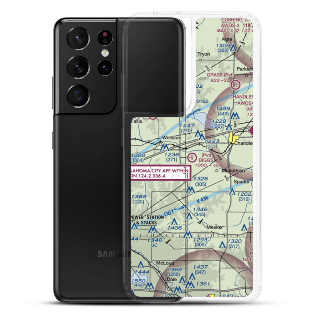 Biggs Skypatch Airport (43OK) VFR Sectional Samsung Case Samsung Galaxy S21 Ultra model shown