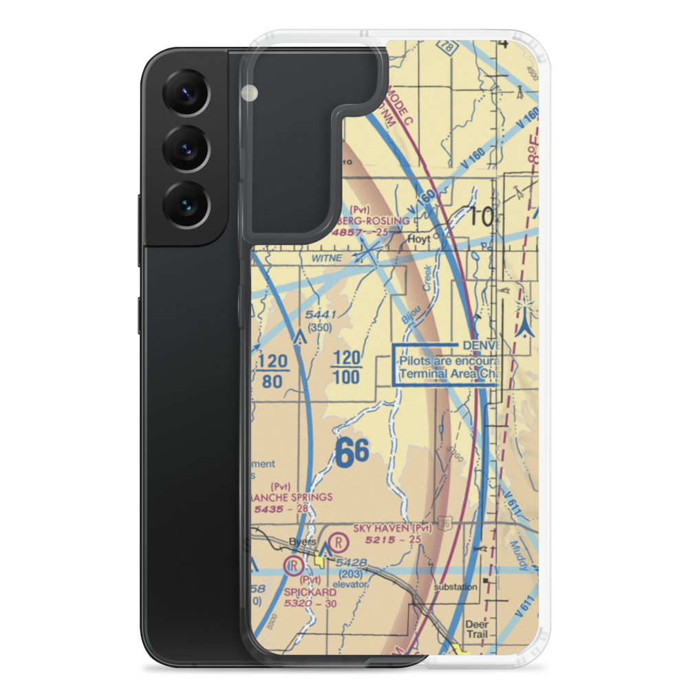 Bijou Basin Airport (CD17) VFR Sectional Samsung Case Samsung Galaxy S22 Plus model shown