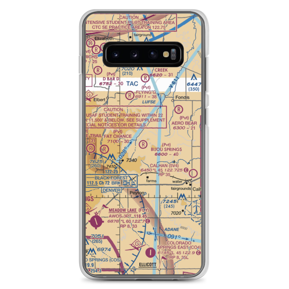 Bijou Springs Ranch Airport (2CD3) VFR Sectional Samsung Case Samsung Galaxy S10+ model shown