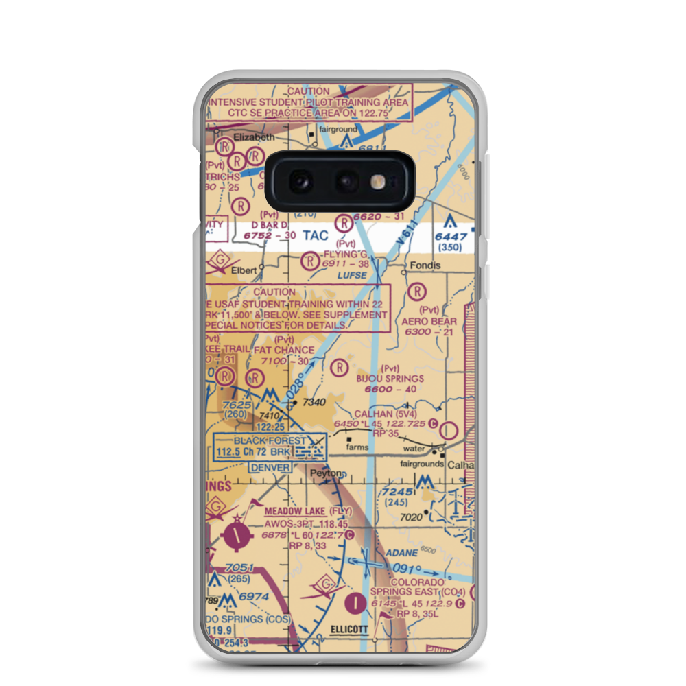 Bijou Springs Ranch Airport (2CD3) VFR Sectional Samsung Case Samsung Galaxy S10e model shown