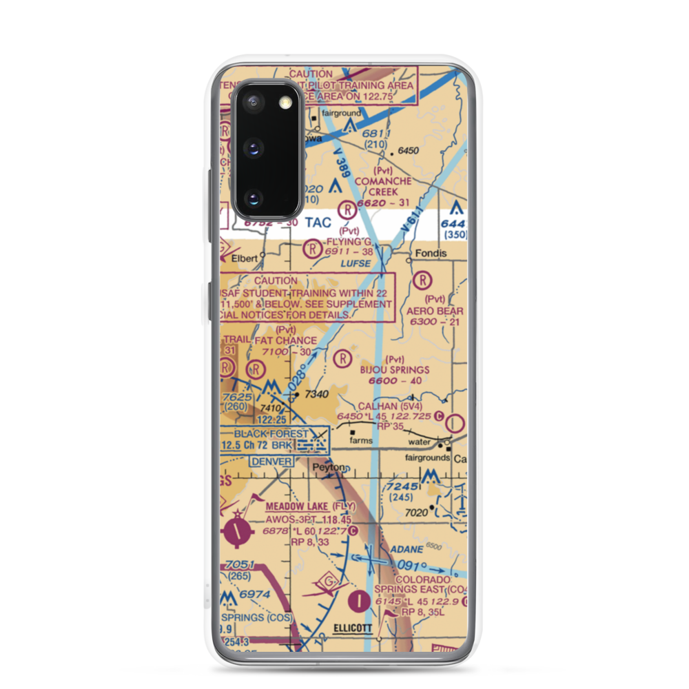 Bijou Springs Ranch Airport (2CD3) VFR Sectional Samsung Case Samsung Galaxy S20 model shown