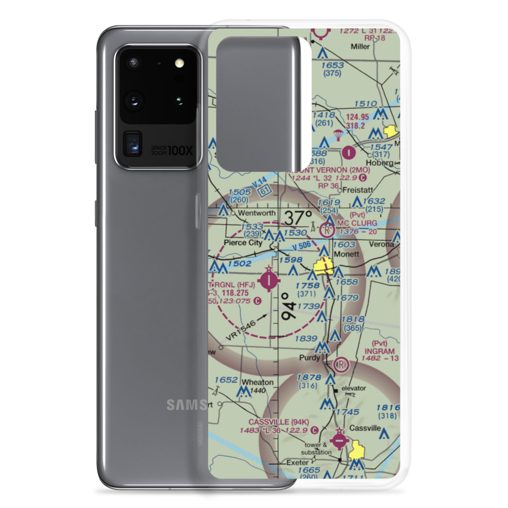 Bil-Mitch Airport (5MO3) VFR Sectional Samsung Case Samsung Galaxy S20 Ultra model shown
