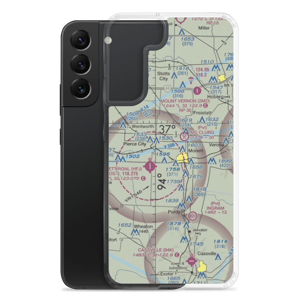 Bil-Mitch Airport (5MO3) VFR Sectional Samsung Case Samsung Galaxy S22 Plus model shown