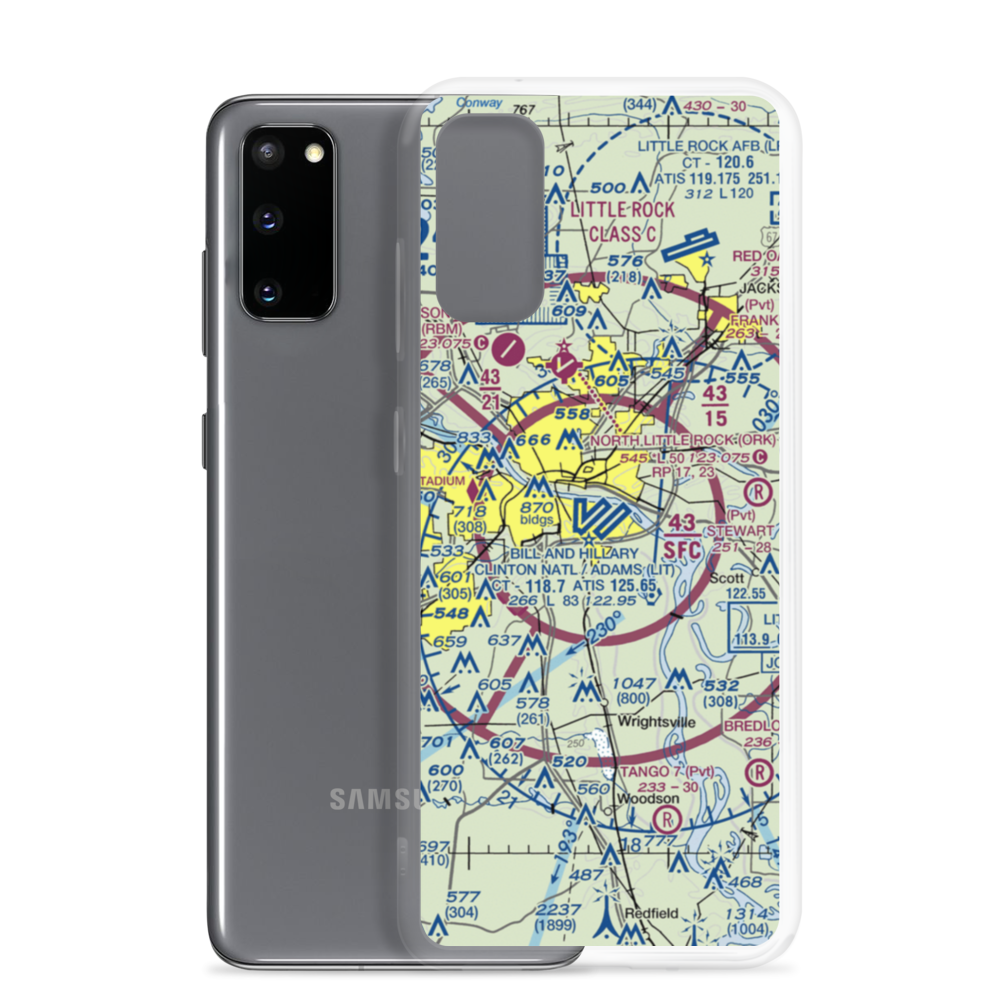 Bill & Hillary Clinton National Airport/Adams Field (LIT) VFR Sectional Samsung Case Samsung Galaxy S20 model shown