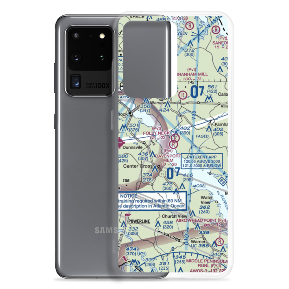 Bill Davenport Memorial Airport (3VA4) VFR Sectional Samsung Case Samsung Galaxy S20 Ultra model shown