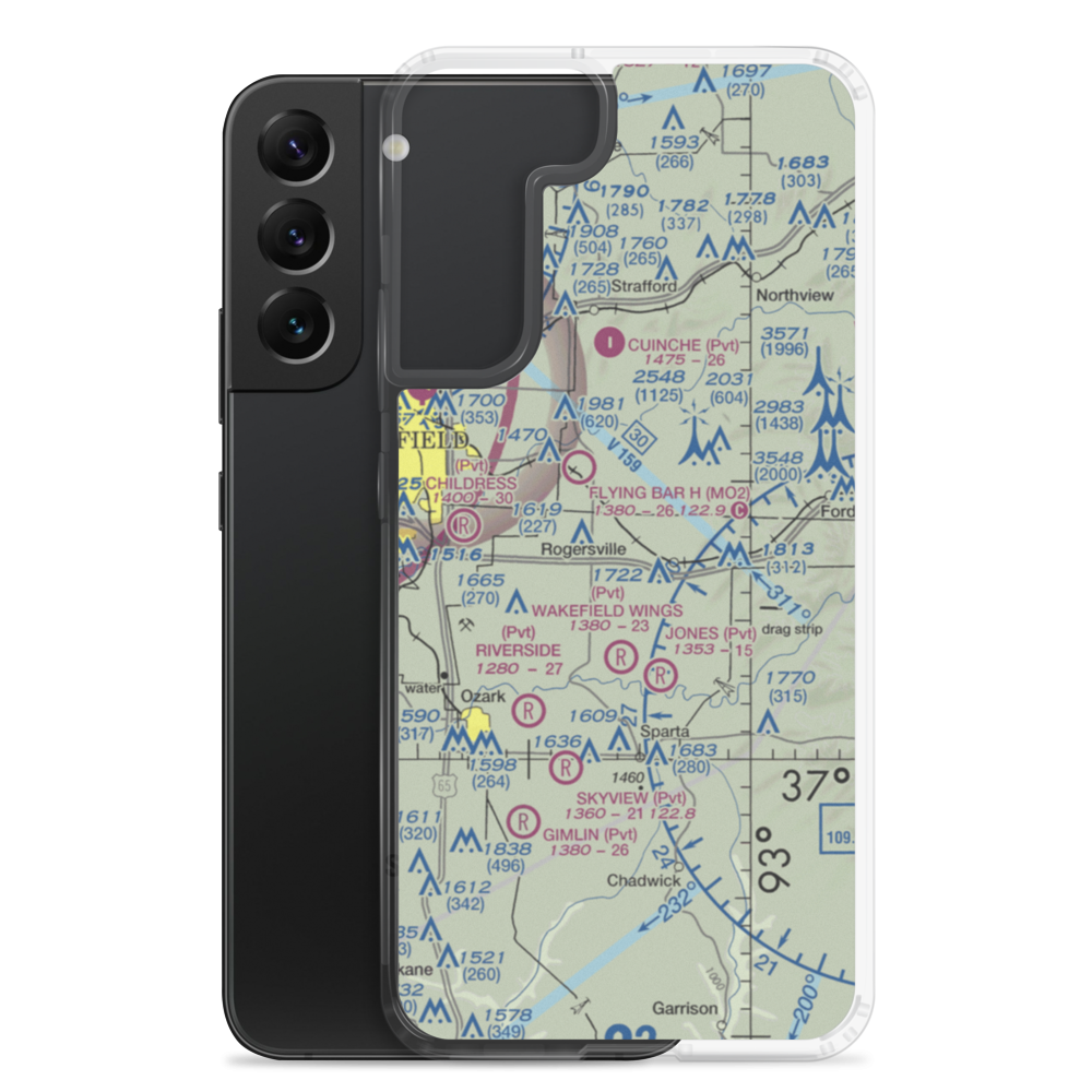 Bill Lee Memorial Airport (MO18) VFR Sectional Samsung Case Samsung Galaxy S22 Plus model shown