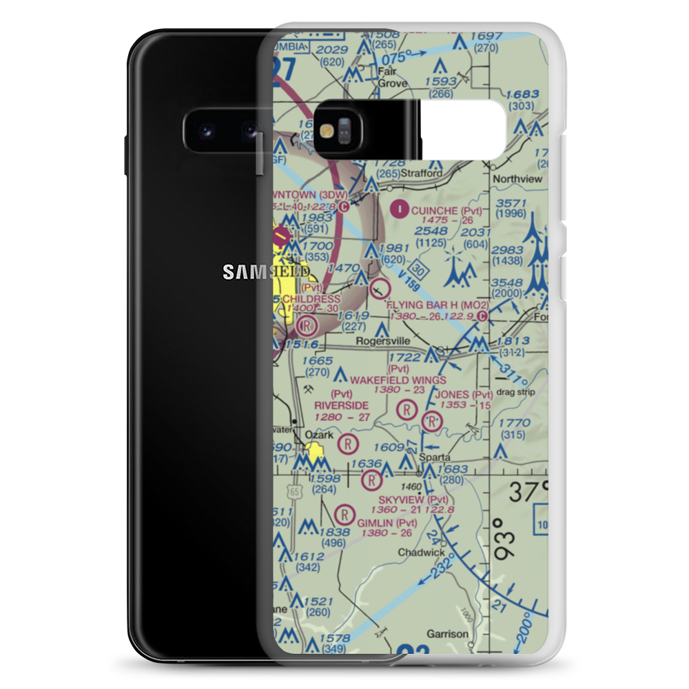 Bill Lee Memorial Airport (MO18) VFR Sectional Samsung Case Samsung Galaxy S10+ model shown