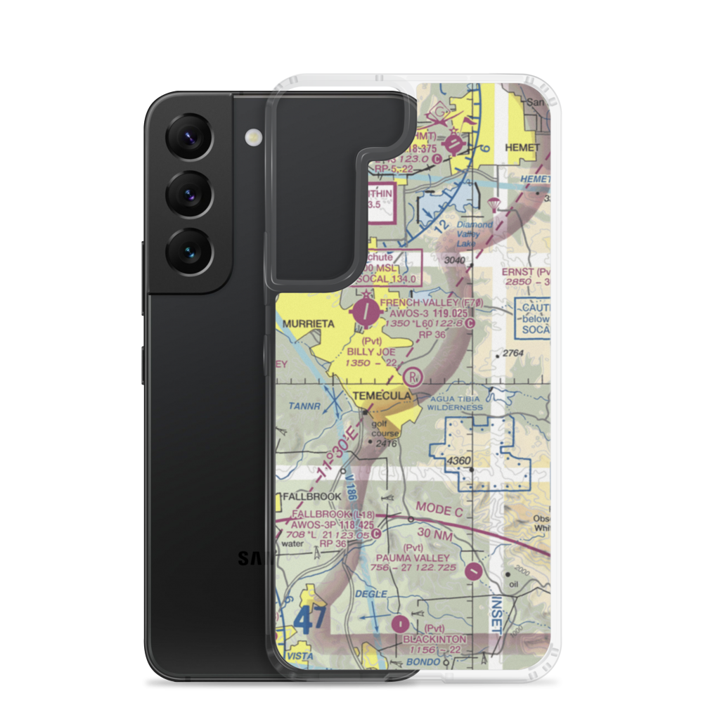 Billy Joe Airport (37CA) VFR Sectional Samsung Case Samsung Galaxy S22 model shown