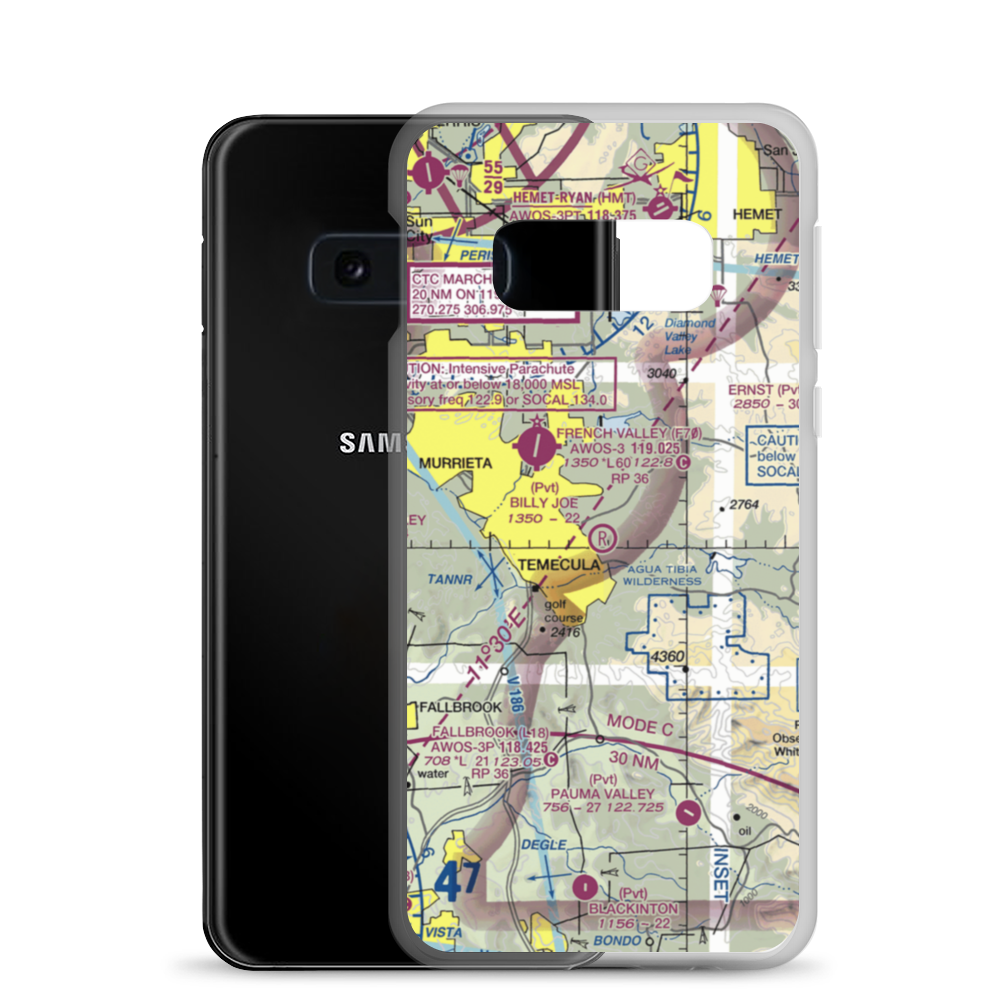 Billy Joe Airport (37CA) VFR Sectional Samsung Case Samsung Galaxy S10e model shown