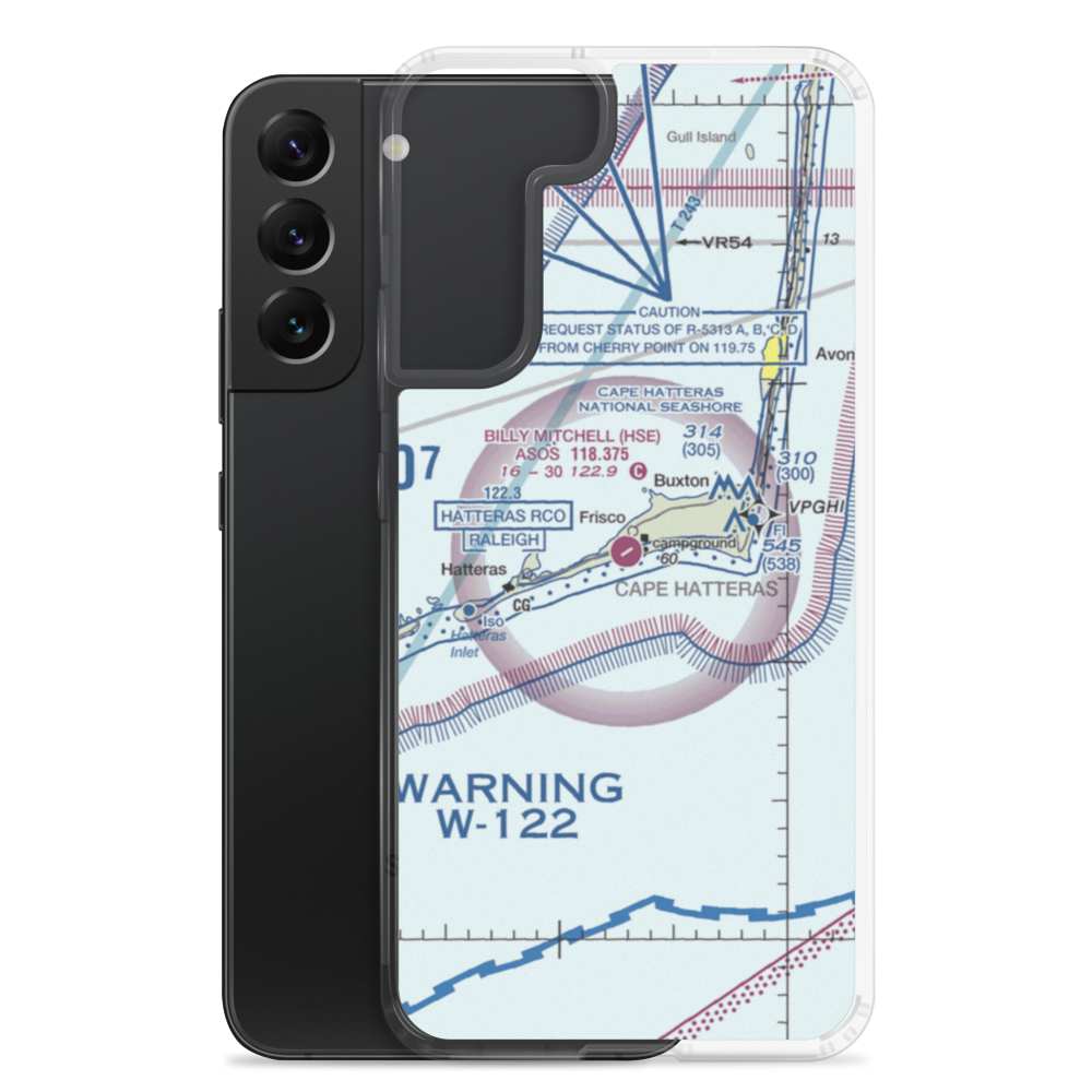 Billy Mitchell Airport (HSE) VFR Sectional Samsung Case Samsung Galaxy S22 Plus model shown