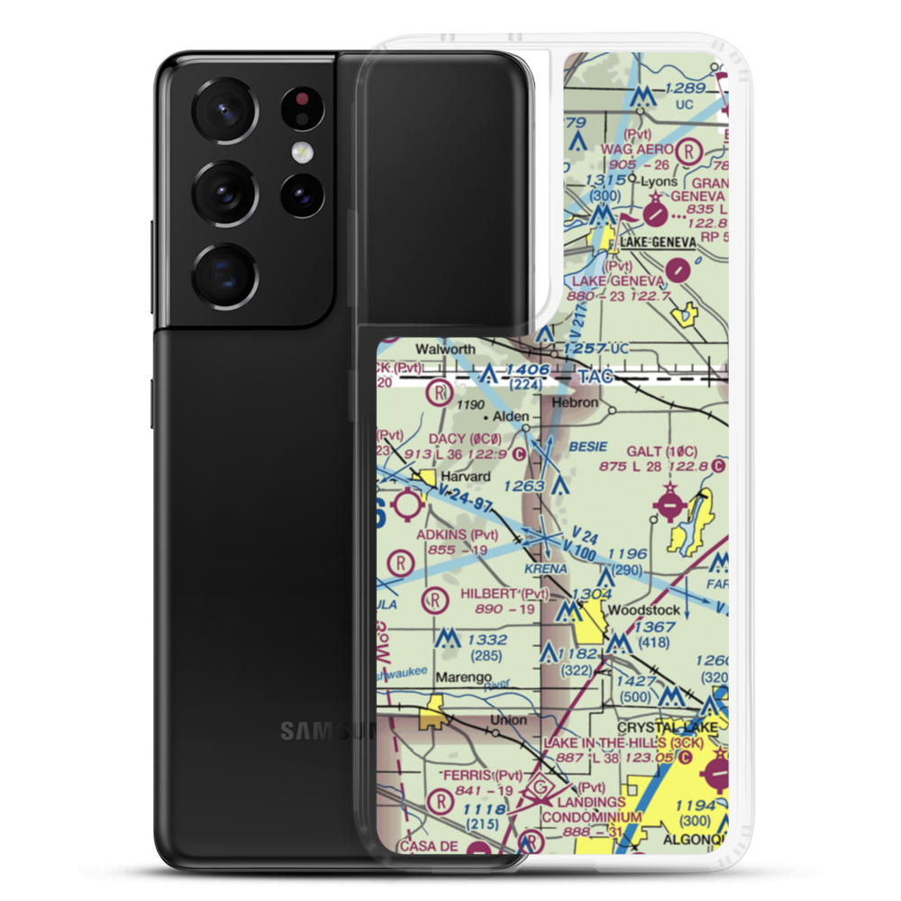 Bingham Airport (IL05) VFR Sectional Samsung Case Samsung Galaxy S21 Ultra model shown