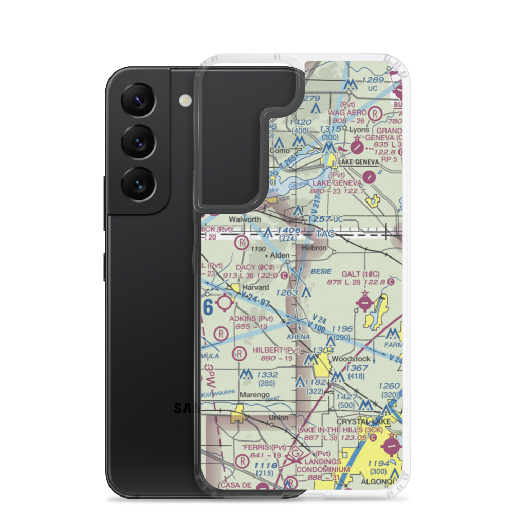 Bingham Airport (IL05) VFR Sectional Samsung Case Samsung Galaxy S22 model shown