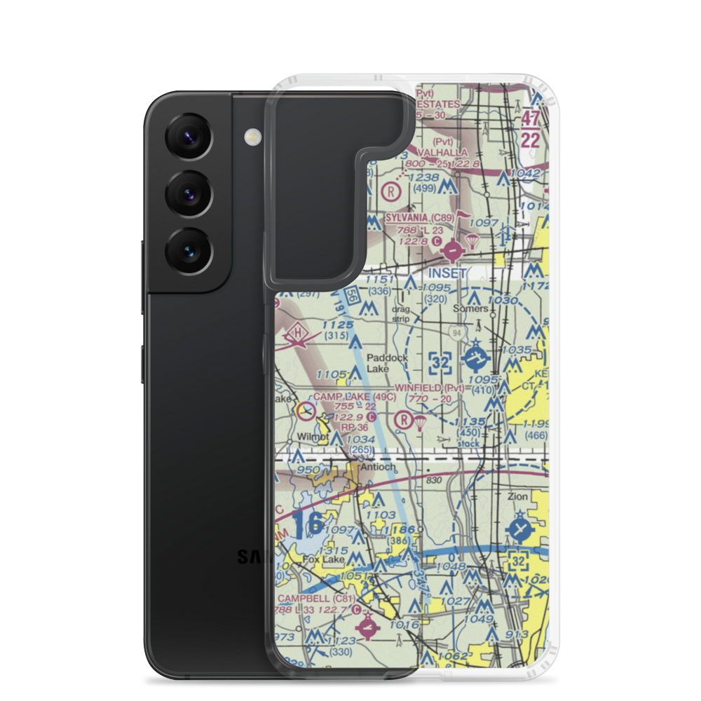 Binzel Airport (WI95) VFR Sectional Samsung Case Samsung Galaxy S22 model shown