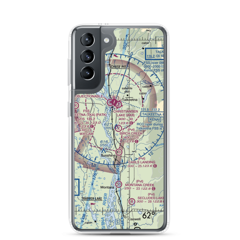 Birch Creek Landing (51AK) VFR Sectional Samsung Case Samsung Galaxy S21 model shown