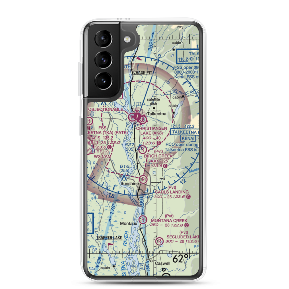 Birch Creek Landing (51AK) VFR Sectional Samsung Case Samsung Galaxy S21 Plus model shown