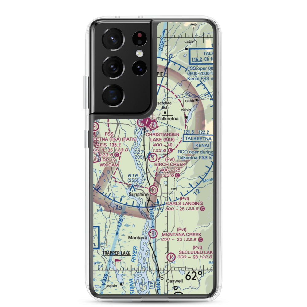 Birch Creek Landing (51AK) VFR Sectional Samsung Case Samsung Galaxy S21 Ultra model shown