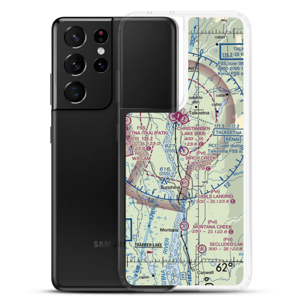 Birch Creek Landing (51AK) VFR Sectional Samsung Case Samsung Galaxy S21 Ultra model shown
