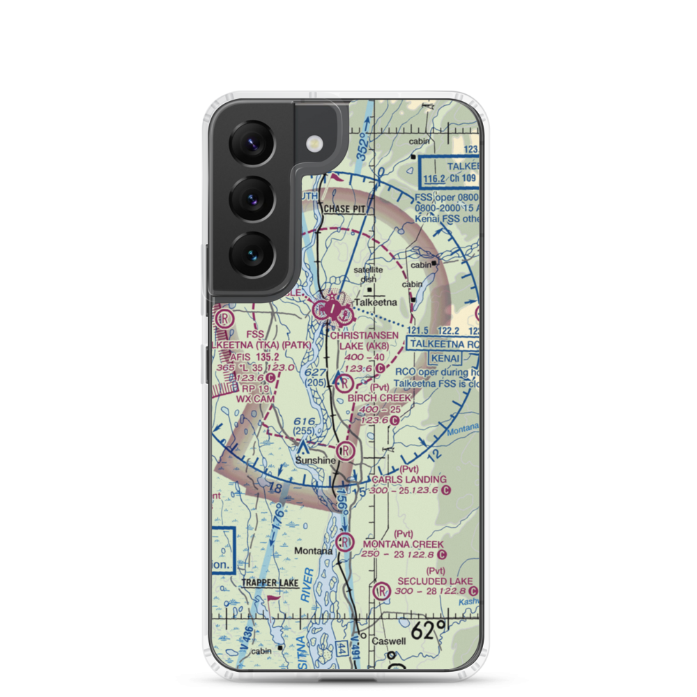 Birch Creek Landing (51AK) VFR Sectional Samsung Case Samsung Galaxy S22 model shown