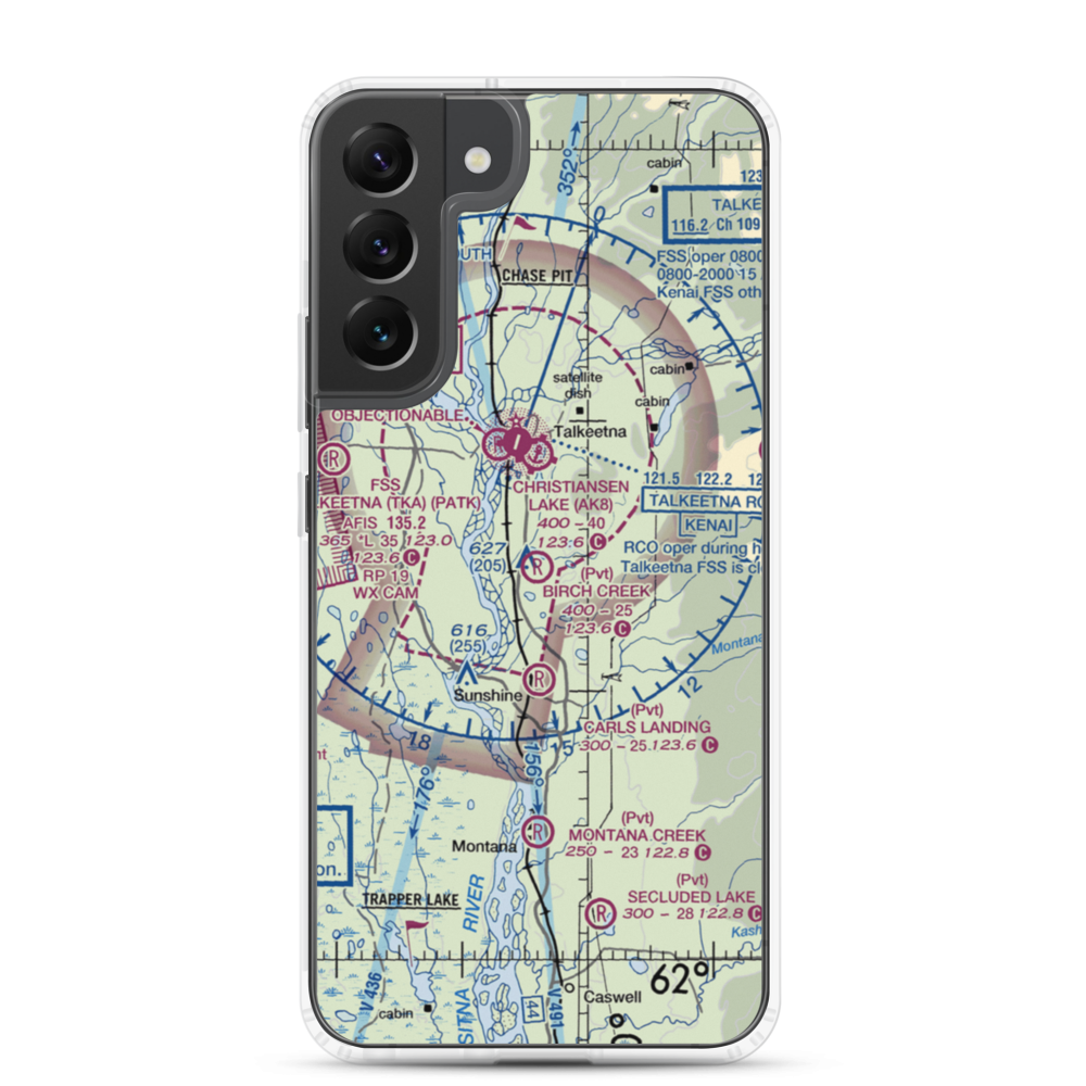 Birch Creek Landing (51AK) VFR Sectional Samsung Case Samsung Galaxy S22 Plus model shown