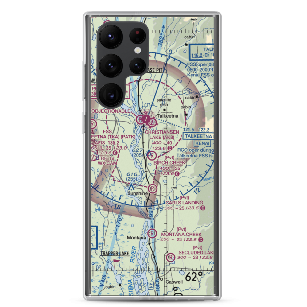 Birch Creek Landing (51AK) VFR Sectional Samsung Case Samsung Galaxy S22 Ultra model shown