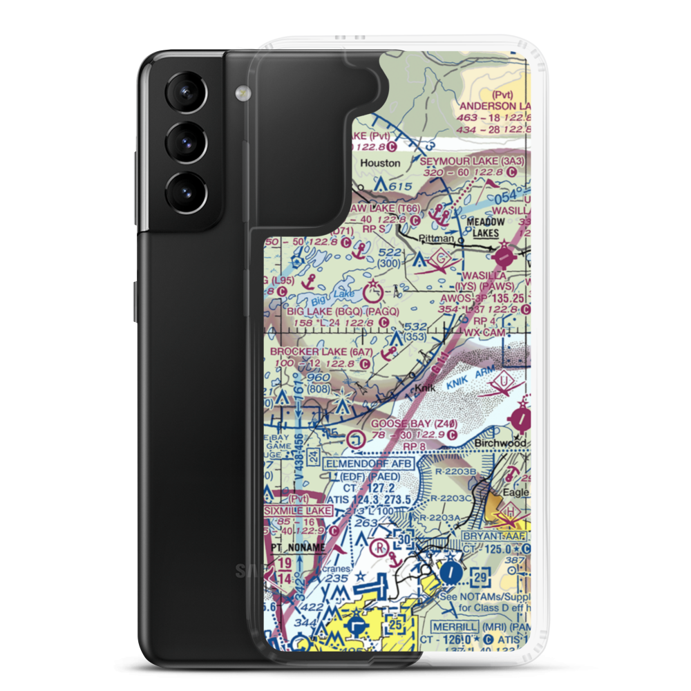 Birchwater Airport (AK85) VFR Sectional Samsung Case Samsung Galaxy S21 Plus model shown