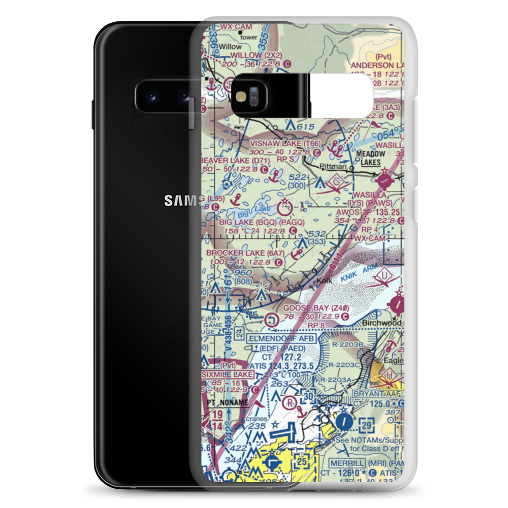 Birchwater Airport (AK85) VFR Sectional Samsung Case Samsung Galaxy S10+ model shown