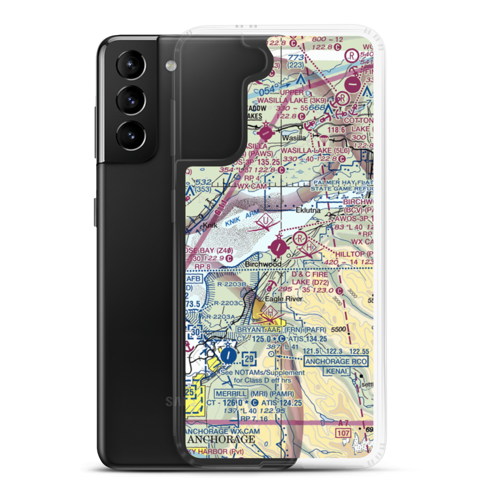Birchwood Airport (BCV) VFR Sectional Samsung Case Samsung Galaxy S21 Plus model shown