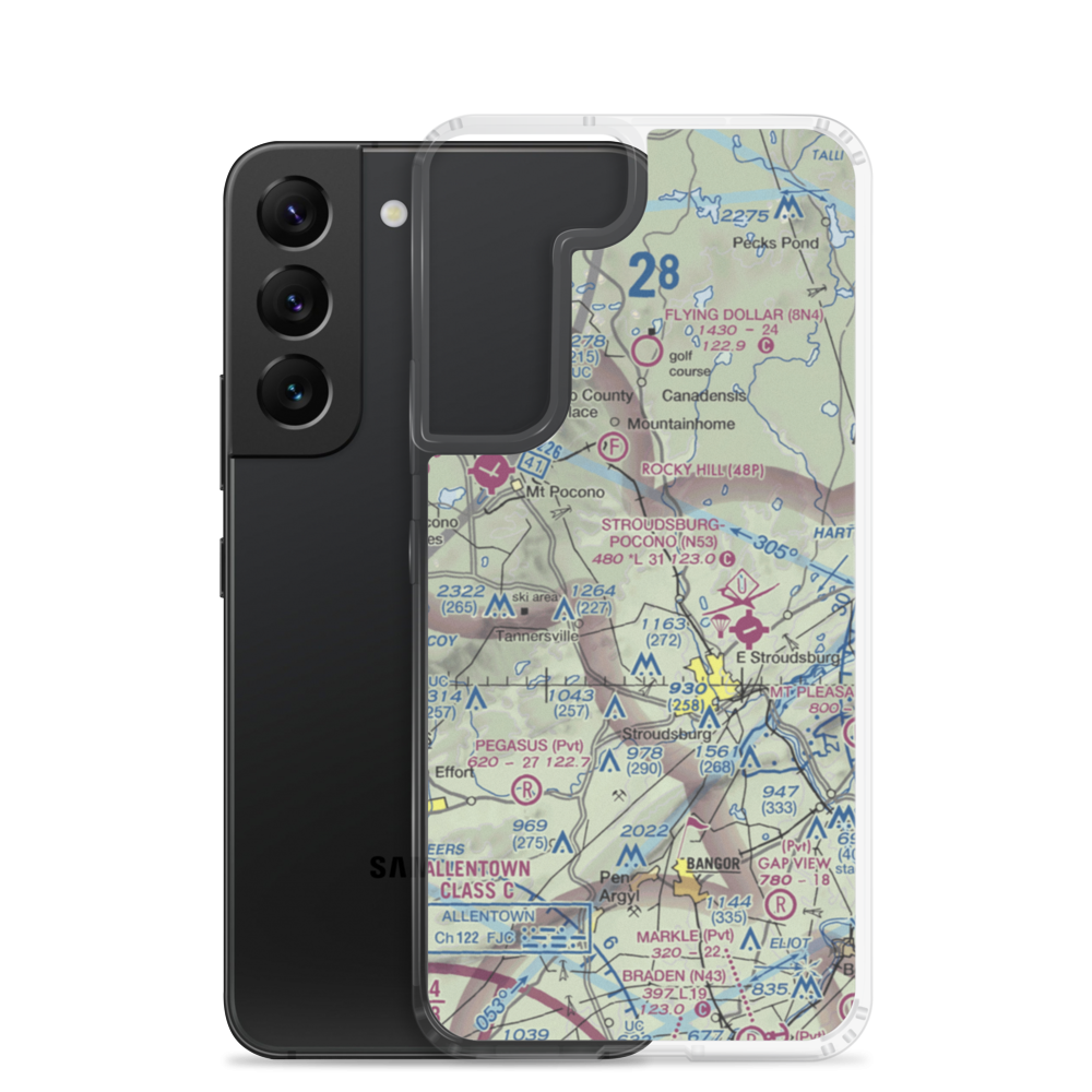 Birchwood-Pocono Airport (ESP) VFR Sectional Samsung Case Samsung Galaxy S22 model shown