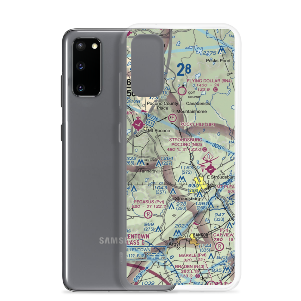 Birchwood-Pocono Airport (ESP) VFR Sectional Samsung Case Samsung Galaxy S20 model shown