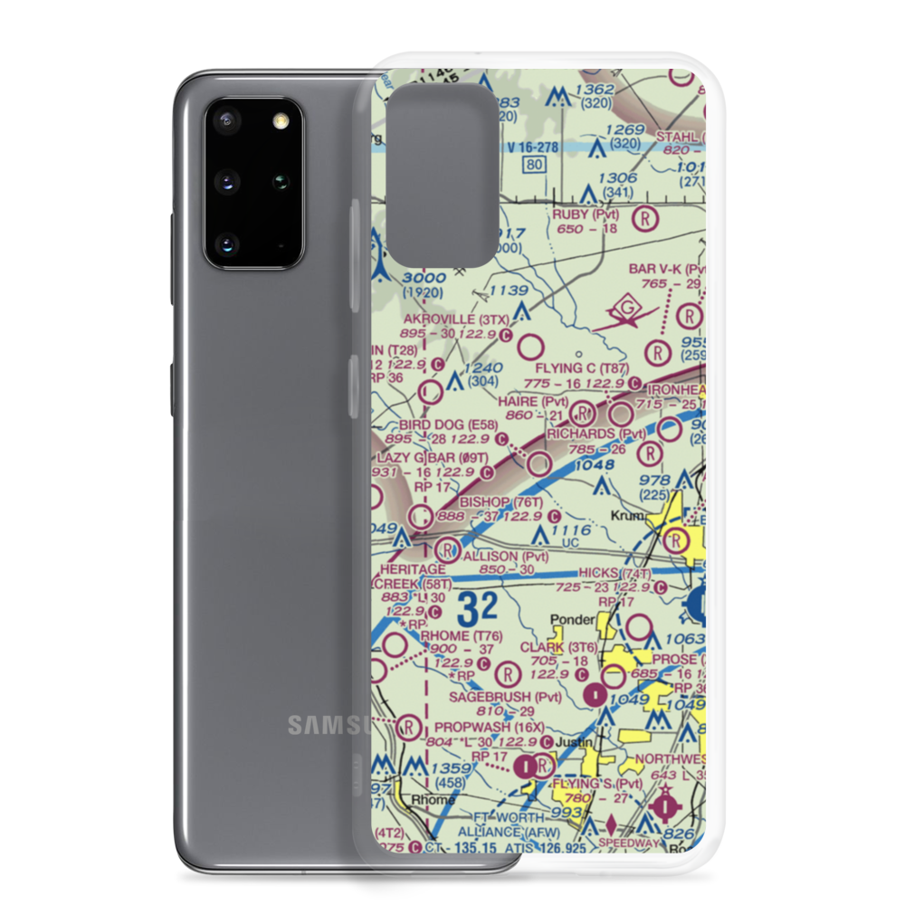 Bird Dog Airfield (E58) VFR Sectional Samsung Case Samsung Galaxy S20 Plus model shown