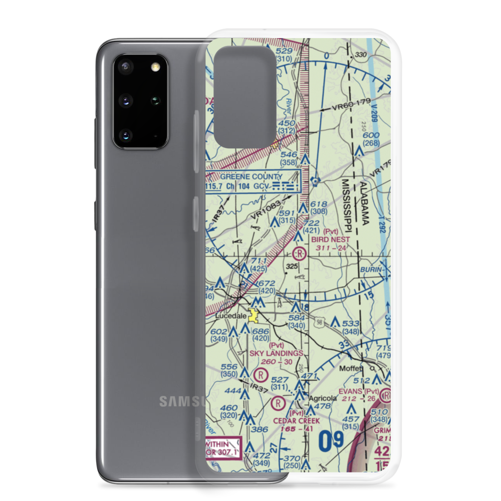 Bird Nest Airport (4MS5) VFR Sectional Samsung Case Samsung Galaxy S20 Plus model shown