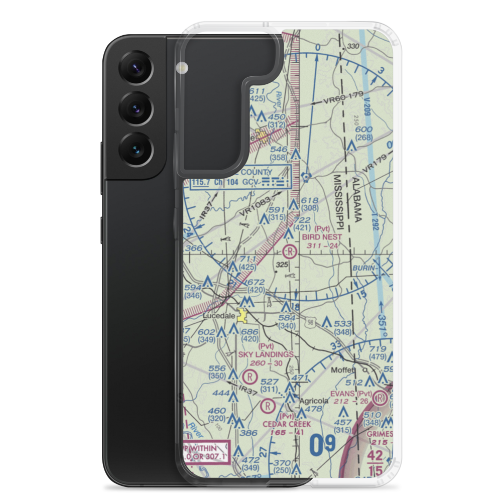 Bird Nest Airport (4MS5) VFR Sectional Samsung Case Samsung Galaxy S22 Plus model shown