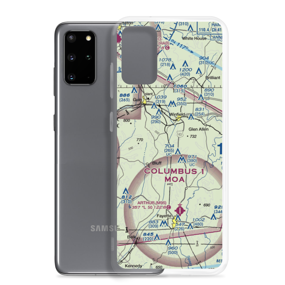 Bird Nest Airport (AL54) VFR Sectional Samsung Case Samsung Galaxy S20 Plus model shown