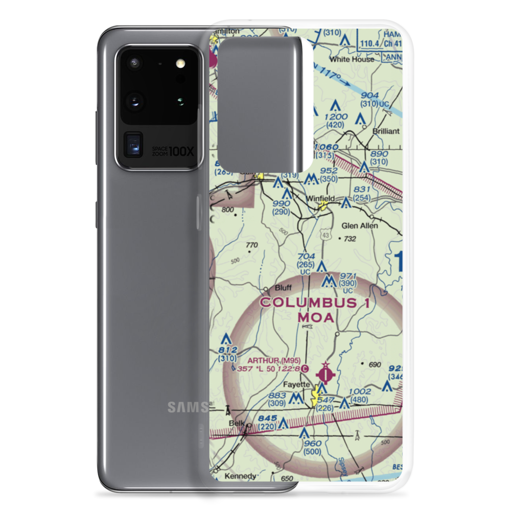 Bird Nest Airport (AL54) VFR Sectional Samsung Case Samsung Galaxy S20 Ultra model shown