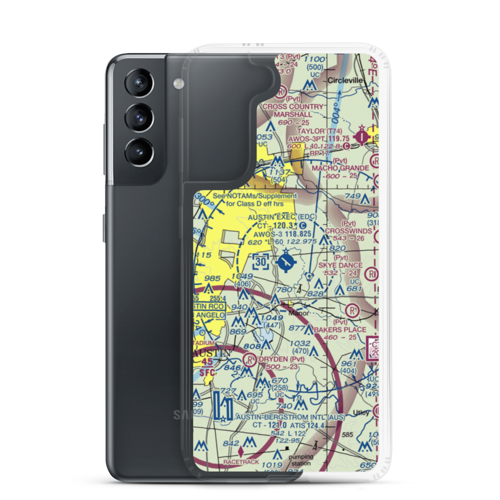 Bird's Nest Airport (6R4) VFR Sectional Samsung Case Samsung Galaxy S21 model shown