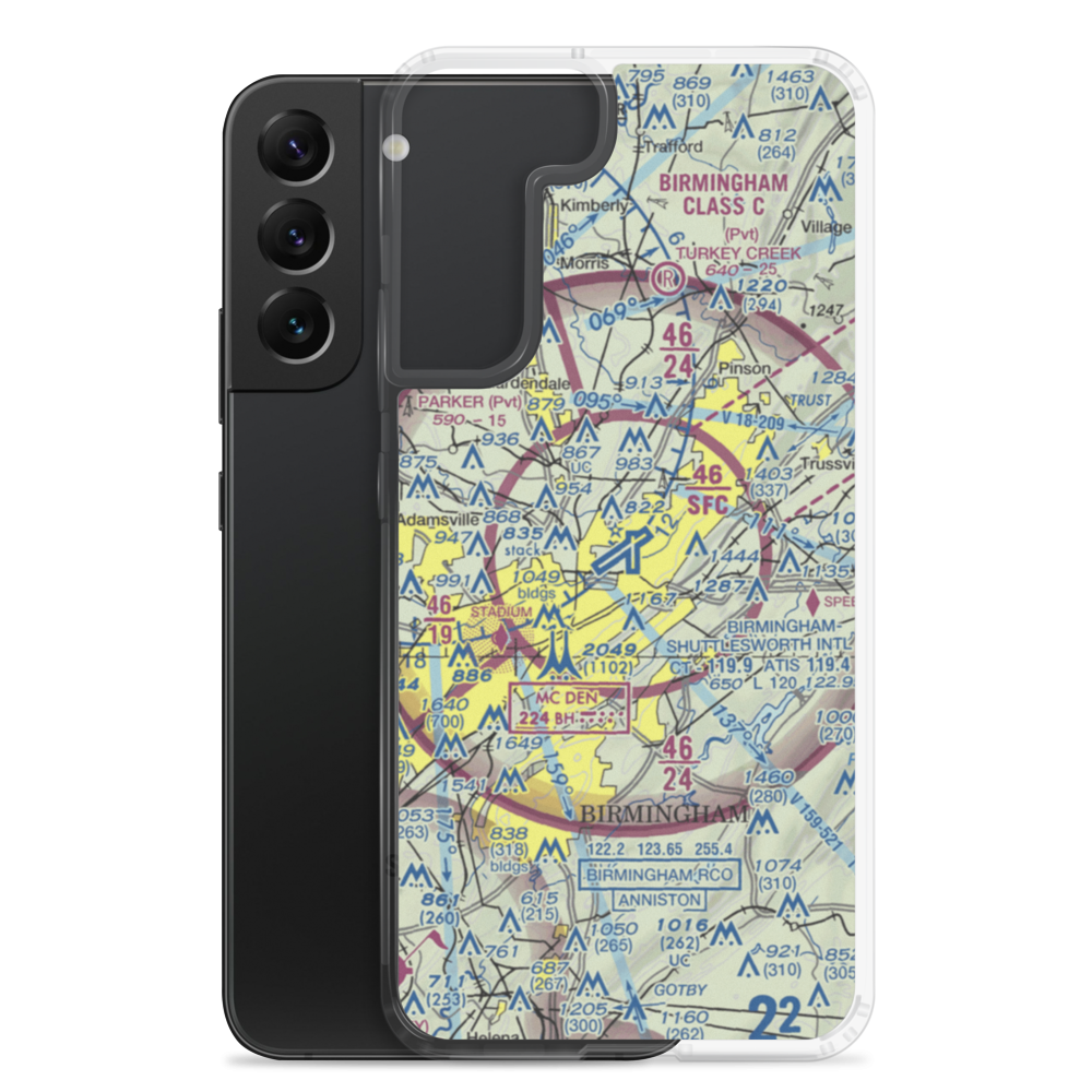 Birmingham-Shuttlesworth International Airport (BHM) VFR Sectional Samsung Case Samsung Galaxy S22 Plus model shown