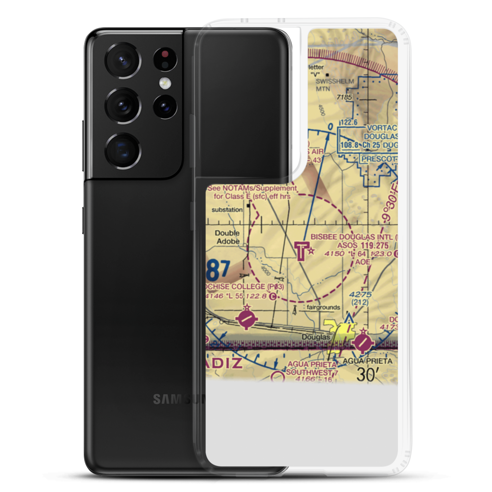 Bisbee Douglas International Airport (DUG) VFR Sectional Samsung Case Samsung Galaxy S21 Ultra model shown