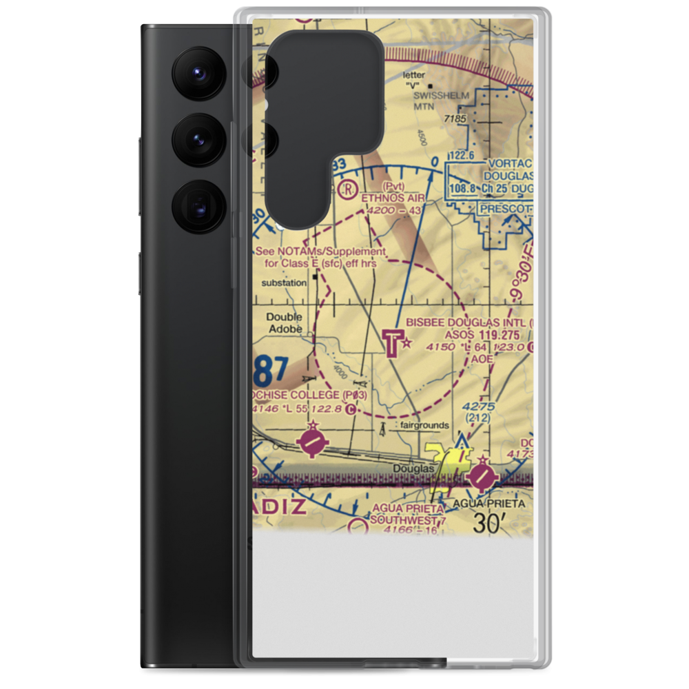 Bisbee Douglas International Airport (DUG) VFR Sectional Samsung Case Samsung Galaxy S22 Ultra model shown