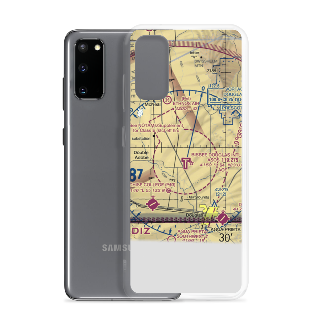 Bisbee Douglas International Airport (DUG) VFR Sectional Samsung Case Samsung Galaxy S20 model shown