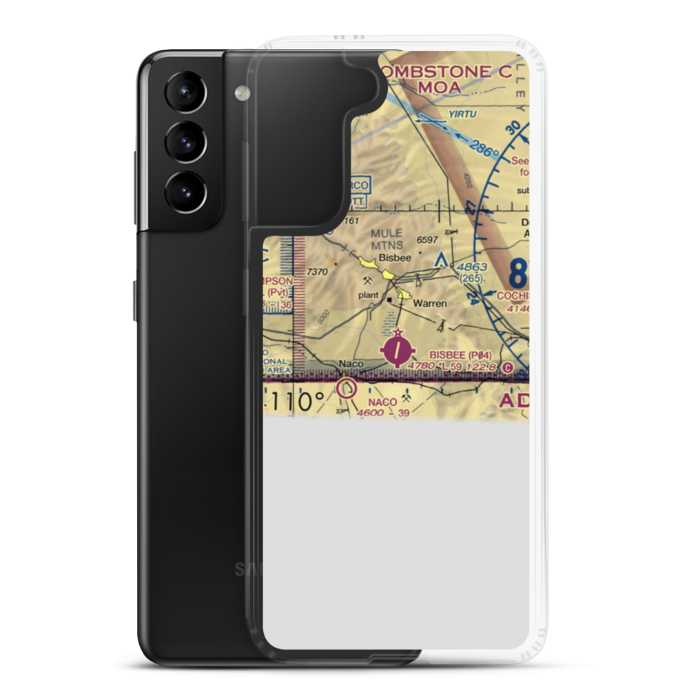 Bisbee Municipal Airport (P04) VFR Sectional Samsung Case Samsung Galaxy S21 Plus model shown