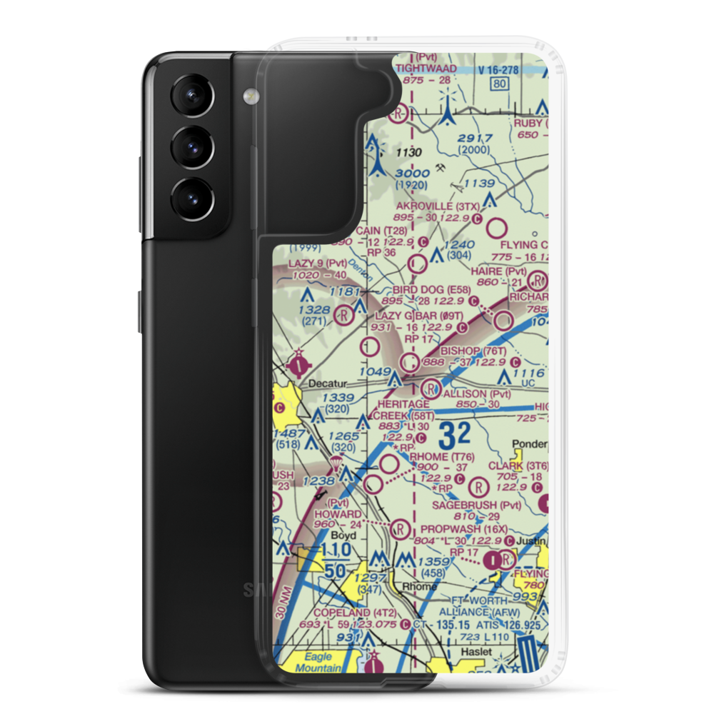 Bishop Airport (76T) VFR Sectional Samsung Case Samsung Galaxy S21 Plus model shown