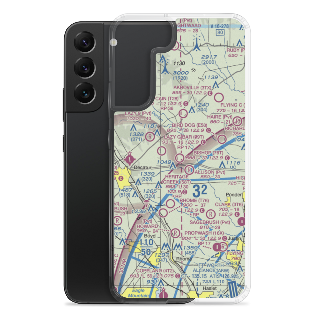 Bishop Airport (76T) VFR Sectional Samsung Case Samsung Galaxy S22 Plus model shown