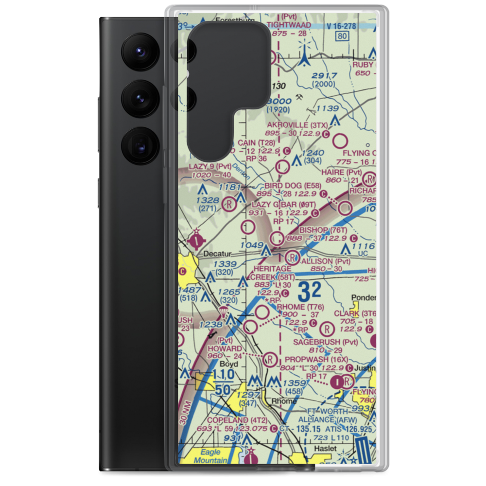 Bishop Airport (76T) VFR Sectional Samsung Case Samsung Galaxy S22 Ultra model shown