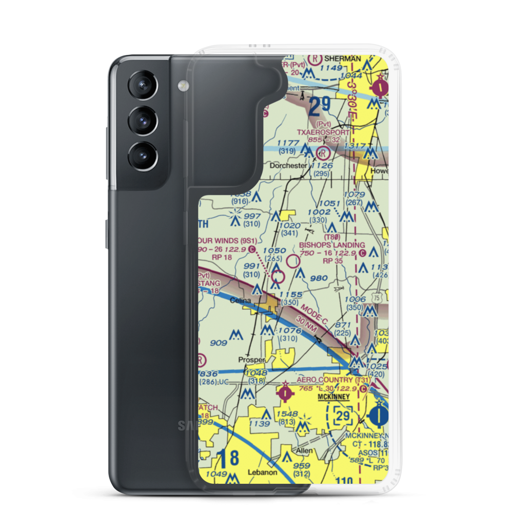 Bishop's Landing Airport (T80) VFR Sectional Samsung Case Samsung Galaxy S21 model shown