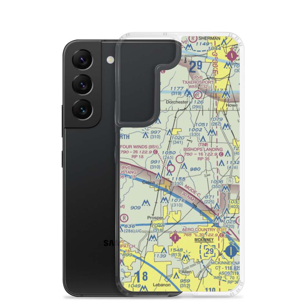 Bishop's Landing Airport (T80) VFR Sectional Samsung Case Samsung Galaxy S22 model shown