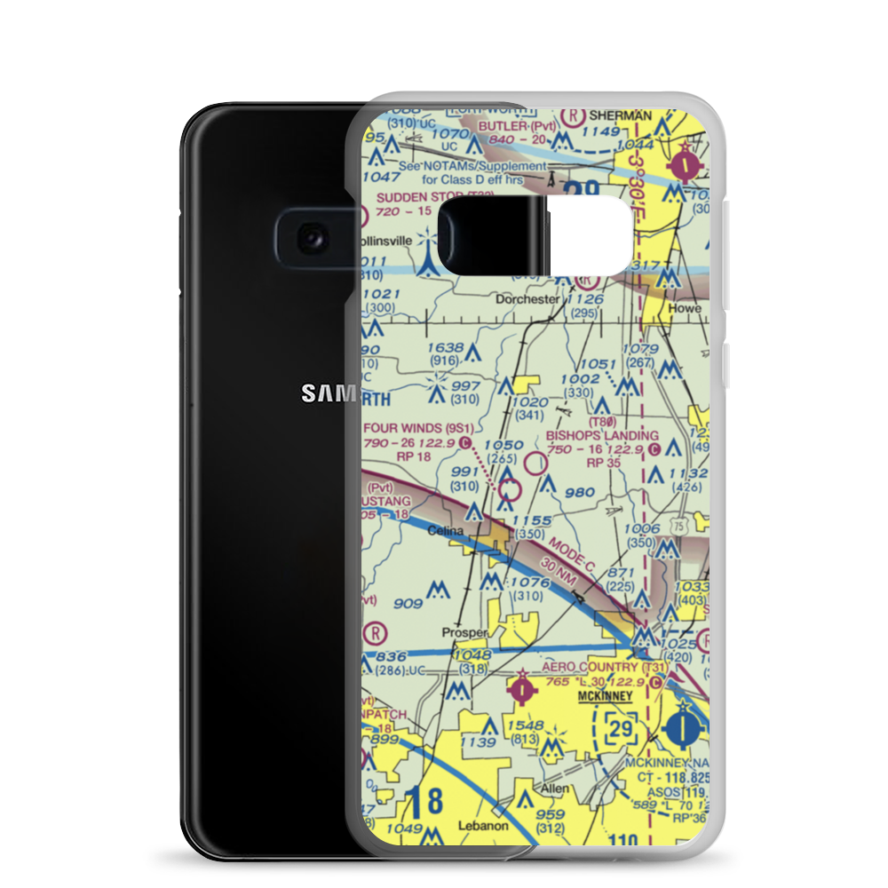 Bishop's Landing Airport (T80) VFR Sectional Samsung Case Samsung Galaxy S10e model shown