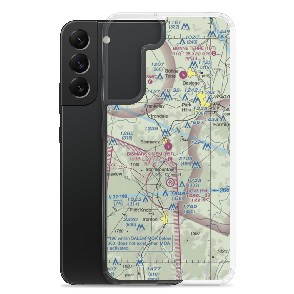 Bismarck Memorial Airport (H57) VFR Sectional Samsung Case Samsung Galaxy S22 Plus model shown