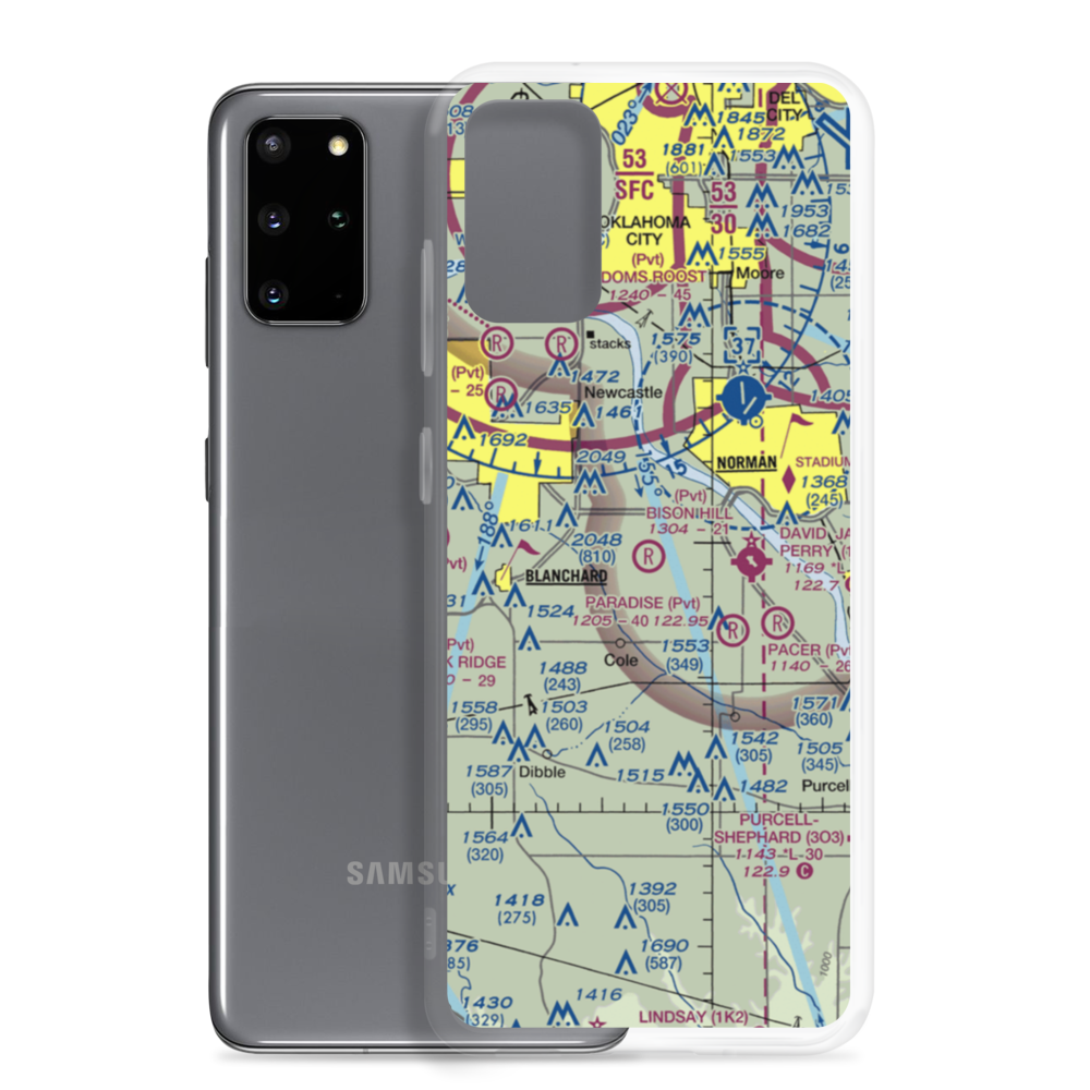 Bison Hill Airport (80OK) VFR Sectional Samsung Case Samsung Galaxy S20 Plus model shown